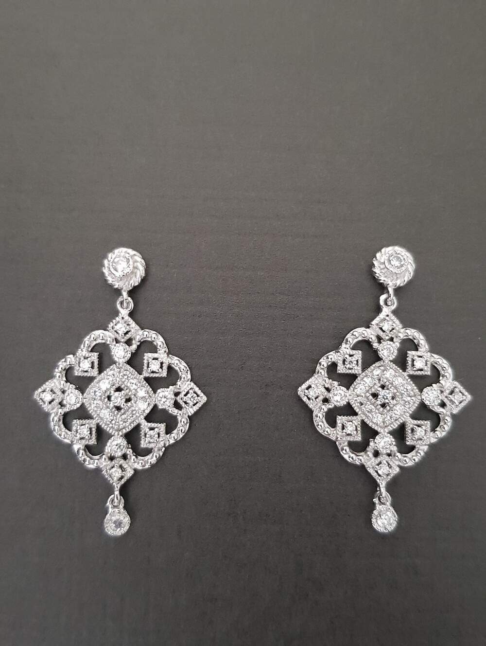 Sterling Silver Filigree Drop Earrings